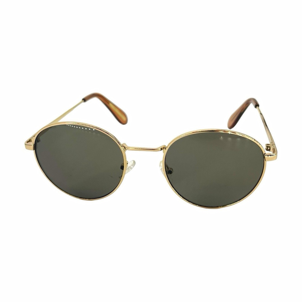 BCBG Max Azria BAPL1754D Gold Oval Sunglasses Dark Lens Y2K 52-21-140 Y2K Retro